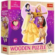 Księżniczki Disneya drewniane puzzle 50 elementów - Trefl