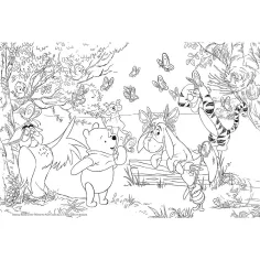 Kubuś Puchatek 2 w 1 maxi puzzle 24 elementów i kolorowanka 70x50 cm - Lisciani zdjęcie 2