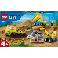 LEGO® City: Ciężarówki budowlane i dźwig z kulą wyburzeniową (60391)