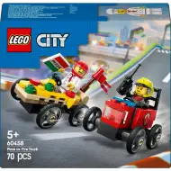 LEGO® City: Pojazd do pizzy kontra wóz strażacki, zestaw samochodów wyścigowych (60458)