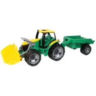 LENA: Ogromny traktor z ładowaczem czołowym i przyczepą zielony/żółty 108 cm
