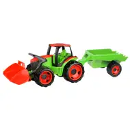 LENA: Ogromny zielono-czerwony traktor z łyżką i przyczepą 107 cm