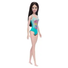 Lalka Barbie Beach w niebieskim wzorzystym stroju kąpielowym - Mattel zdjęcie 2