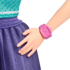Lalka Barbie Fashionista o stylowym wyglądzie, z rudymi włosami i w fioletowej spódnicy – Mattel zdjęcie 2