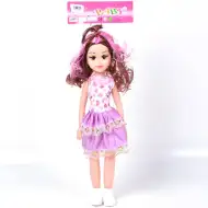Lalka w sukience z serduszkami, z fryzurą z pasemkami, 46 cm