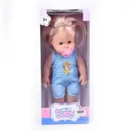 Lalka z blond włosami, dźwiękiem i smoczkiem 35 cm