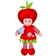 Lalka z miękkim ciałem w kostiumie jabłka lub truskawki, 36 cm, 1 sztuka.