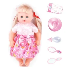 Lalka z włosami w różowej sukience z akcesoriami, 35 cm zdjęcie 2