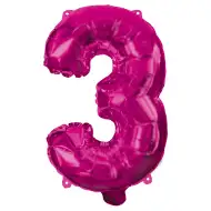 Liczba 3 balon foliowy różowy – 96 cm