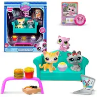 Littlest Pet Shop: zestaw do zabawy Diner Dash 3-częściowy z figurkami kotków