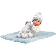 Llorens: Bimbo, lalka noworodkowa 35 cm z butelką i kocykiem