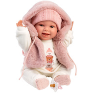 Llorens: Chloe, 38-centymetrowa płacząca lalka w różowej kamizelce