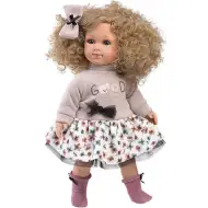 Llorens: Elena lalka w kwiecistej sukience z tiulem, z kręconymi blond włosami, 35 cm
