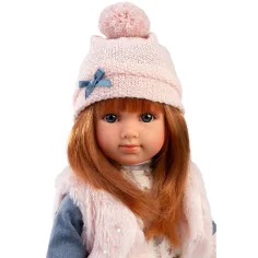 Llorens: Lalka Nicole o czerwonych włosach, 35 cm, w różowej kamizelce zdjęcie 4