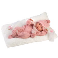 Llorens: Nica, 40 cm lalka noworodka z butelką i poduszką