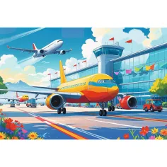 Lotnisko puzzle 100 elementów - Trefl zdjęcie 2