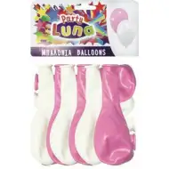 Luna: Balony imprezowe w kolorze różowym i białym, 24 sztuki