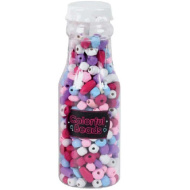 Luna: Kolorowe koraliki do nawlekania w szklanym pojemniku