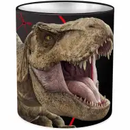 Luna: Metalowy pojemnik na przybory biurowe w kształcie walca z motywem dinozaurów z Jurassic World 10x11cm