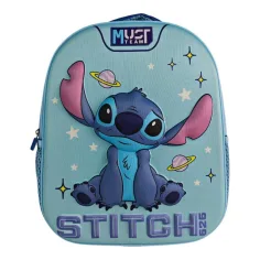 Luna: Must Team 3D Stitch zaokrąglony plecak przedszkolny z motywem kosmicznym 26x10x32 cm