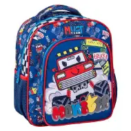 Luna: Zaokrąglony plecak przedszkolny z dwoma przegrodami z motywem Must Team Monster Truck, 27x10x31 cm