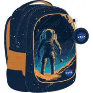 Luna: Zaokrąglony szkolny plecak NASA z 3 przegrodami, plecak 32x18x43 cm