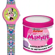 Luna: Zegarek analogowy z Myszką Minnie w metalowym pudełku ozdobnym