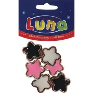Luna: Zestaw 6 plastikowych gwiazdek, 20 mm