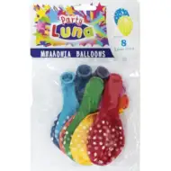 Luna: Zestaw 8 kolorowych balonów z kwiatowym wzorem