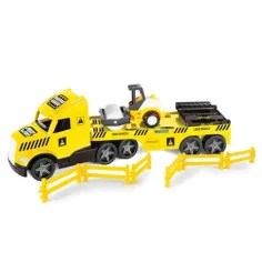 Magic Truck Technic: Ciężarówka z walcem drogowym i światłem 80 cm - Wader zdjęcie 2