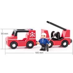 Magnetyczny wóz strażacki z przyczepą - Woodyland zdjęcie 2