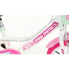 Psi Patrol Skye 14” rowerek dziecięcy z koszykiem i fotelikiem dla lalki w kolorze różowo-miętowym – rower Dino Bikes zdjęcie 4