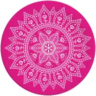 Mandala fuksja-biały zestaw 8 papierowych talerzy, 23 cm