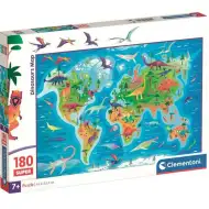 Mapa dinozaurów 180-elementowe Super puzzle - Clementoni
