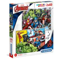 Marvel Avengers Supercolor 2 w 1 puzzle 2x60 elementów - Clementoni