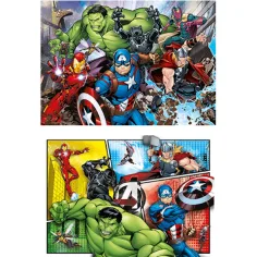 Marvel Avengers Supercolor 2 w 1 puzzle 2x60 elementów - Clementoni zdjęcie 2