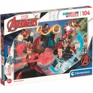 Marvel: Avengers Supercolor brokatowe puzzle 104 elementy - Clementoni
