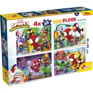 Marvel Spidey 2 w 1 maxi puzzle 4x48 elementów i kolorowanka 35x25 cm - Lisciani