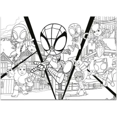 Marvel Spidey 2 w 1 maxi puzzle 4x48 elementów i kolorowanka 35x25 cm - Lisciani zdjęcie 5