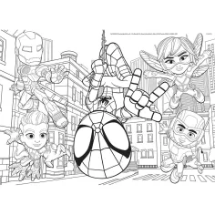 Marvel Spidey 2 w 1, puzzle 48 elementów i kolorowanka 35x25 cm – Lisciani zdjęcie 2