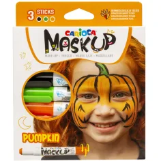 Maskup: Zestaw do malowania twarzy dynia w 3 kolorach - Carioca