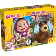 Masza i Niedźwiedź 2 w 1 maxi puzzle 24 elementy i kolorowanka 70x50 cm – Lisciani