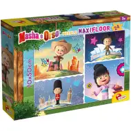 Masza i Niedźwiedź Masza zwiedza świat maxi puzzle podłogowe 24 elementy 70x50 cm - Lisciani