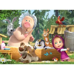 Masza i Niedźwiedź kąpiel maxi puzzle podłogowe 24 elementy 70x50 cm - Lisciani zdjęcie 2