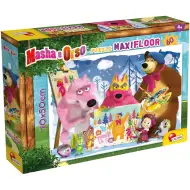 Masza i Niedźwiedź malowanie z przyjaciółmi 60-elementowe maxi puzzle podłogowe 70x50cm - Lisciani