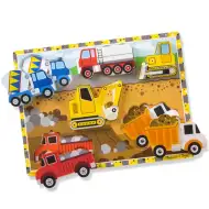 Maszyna do układania puzzli z grubego drewna z 6 elementami - Melissa &amp; Doug