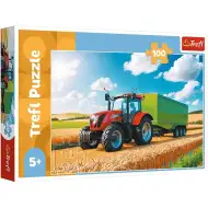 Maszyny rolnicze: traktor z przyczepą puzzle 100 elementów - Trefl