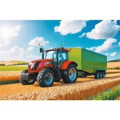 Maszyny rolnicze: traktor z przyczepą puzzle 100 elementów - Trefl zdjęcie 2