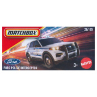 Matchbox Ford Police Interceptor biały policyjny samochodzik 1/64 – Mattel