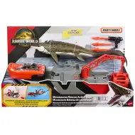 Matchbox: Jurassic World Zestaw do zabawy "Odrrodzenie" z łodzią i Mozazaurem – Mattel